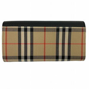 Burberry Bifold Wallet Black Long Leather